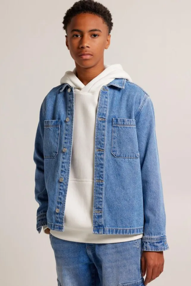 New AmericaToday Overshirt Hogan Denim JR Mediumblue