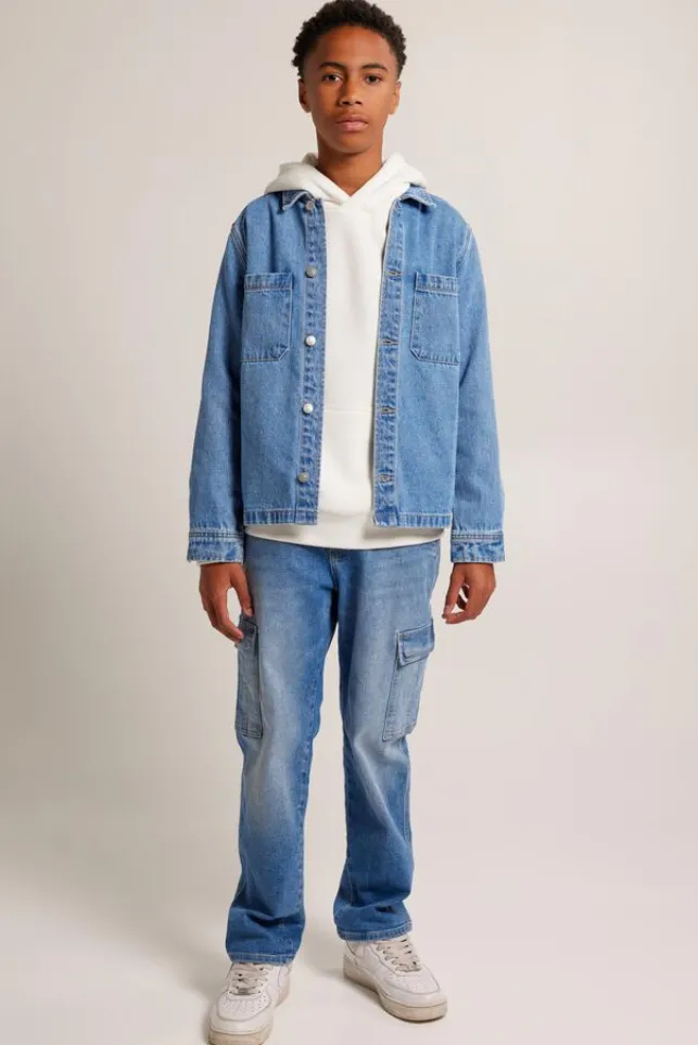 New AmericaToday Overshirt Hogan Denim JR Mediumblue